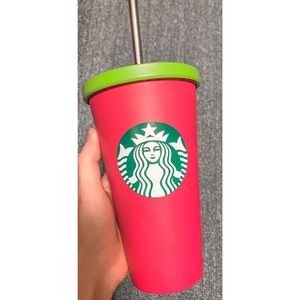 💎 RARE 💎 Starbucks Pink & Green SS Tumbler